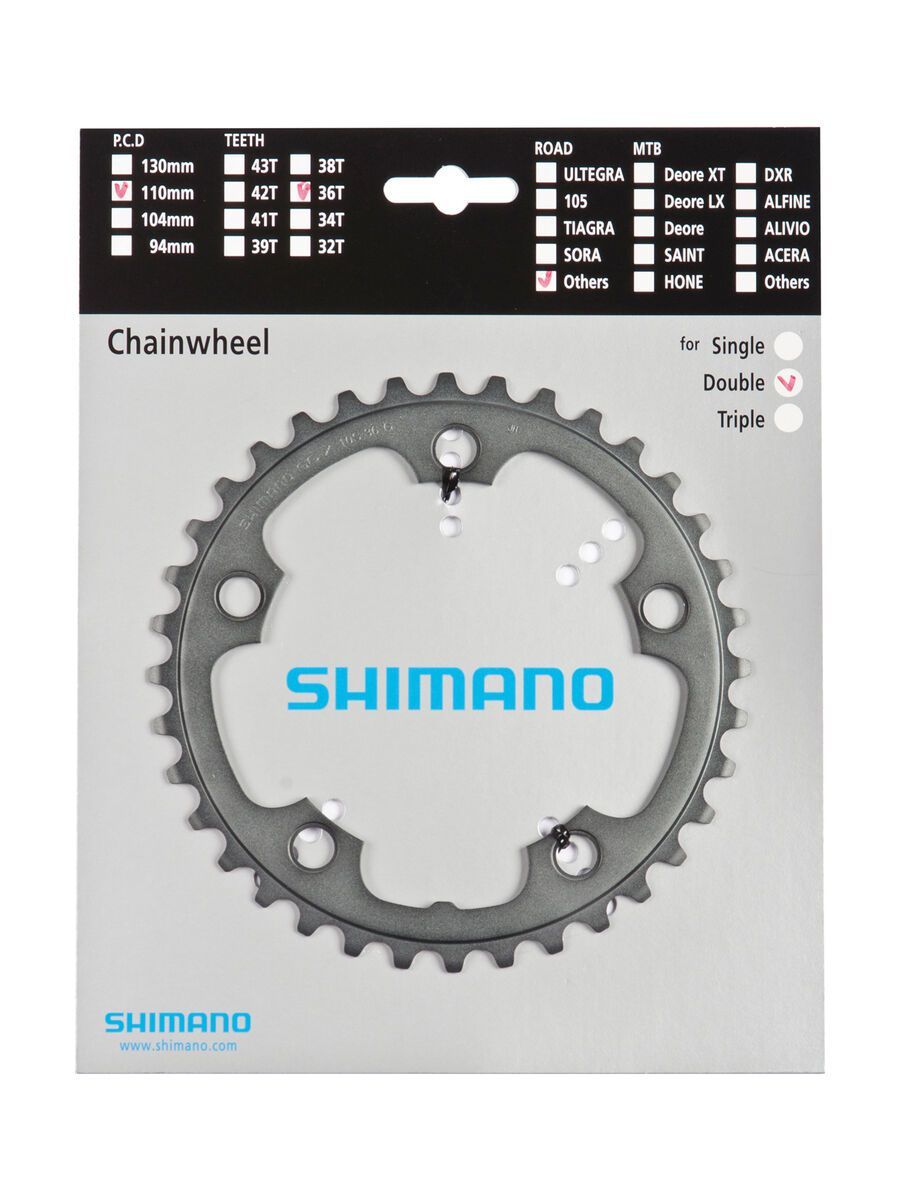 Shimano Kettenblätter Road FC-CX70 - 2x10, grau - Bild 1