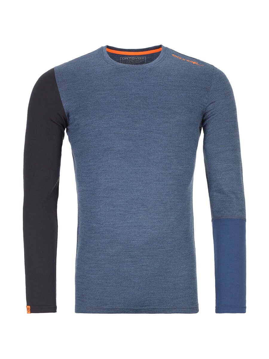 Ortovox 185 Merino Rock'n'Wool Long Sleeve M, night blue blend - Bild 1