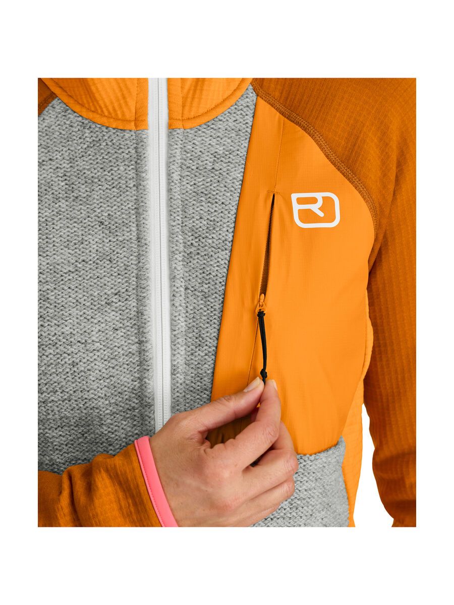 Ortovox Merino Fleece Grid Plus Classic Knit Hoody W, autumn leaves - Bild 3