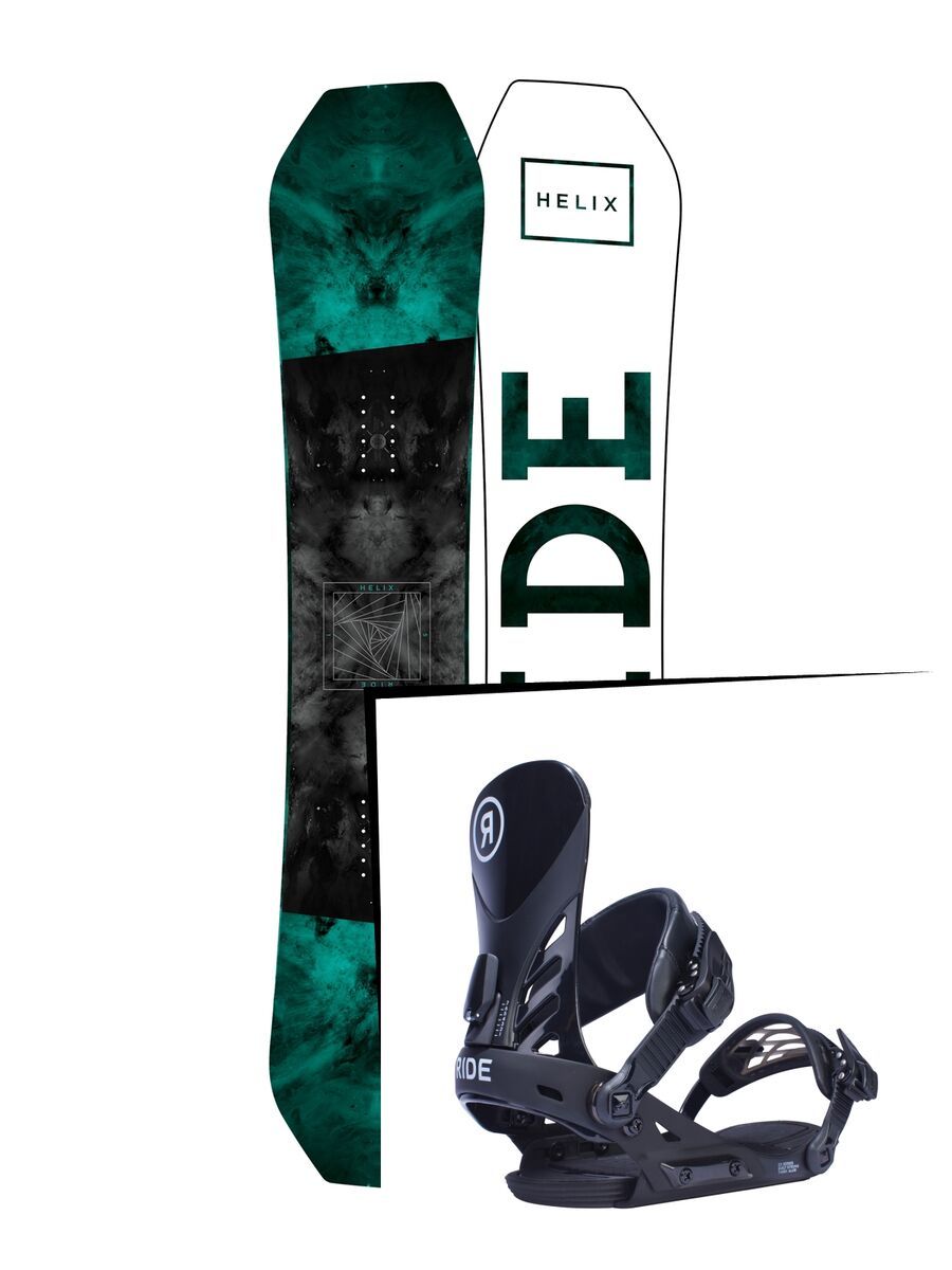 Set: Ride Helix 2017 + Ride EX 2017, black - Snowboardset - Bild 1