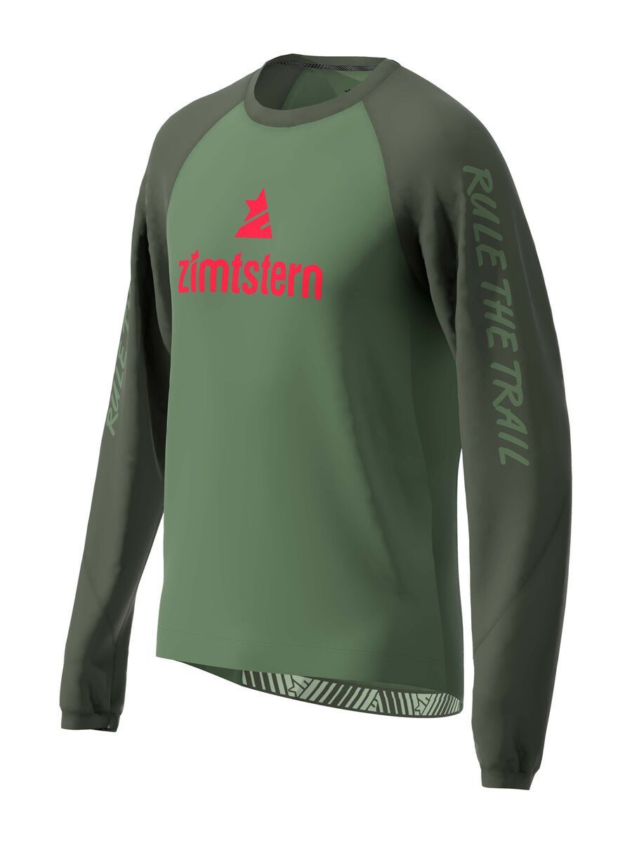Zimtstern PureFlowz Shirt LS, bronze green/forest night/cyber red - Bild 2
