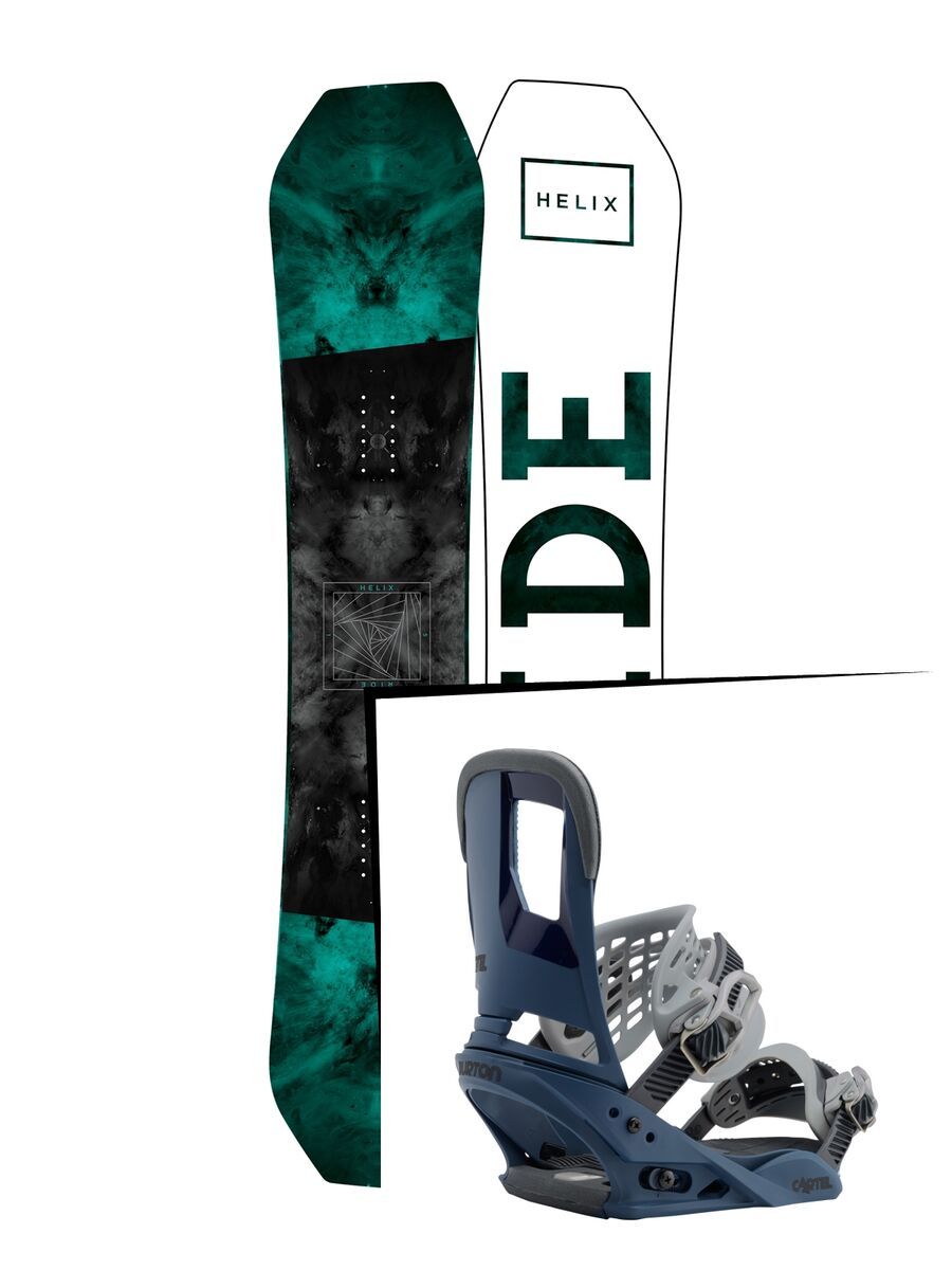 Set: Ride Helix 2017 + Burton Cartel 2017, blue steel - Snowboardset - Bild 1