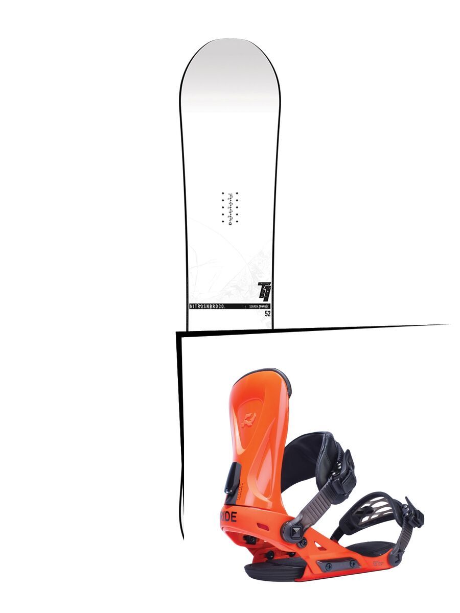 Set: Nitro T1 2017 + Ride Revolt, orange - Snowboardset - Bild 1