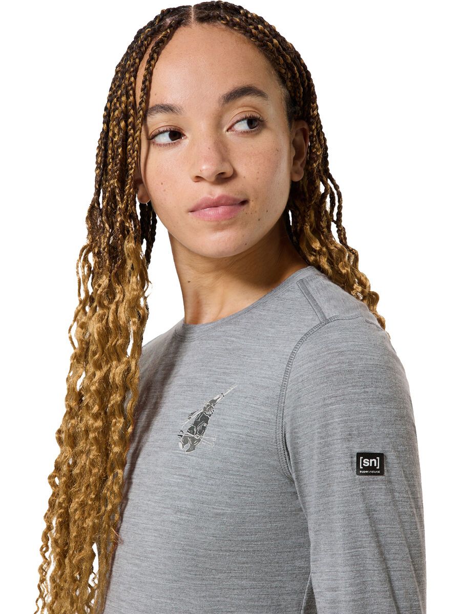 super.natural Tundra175 Bunny LS Damen, cashmere grey melange/various - Bild 4