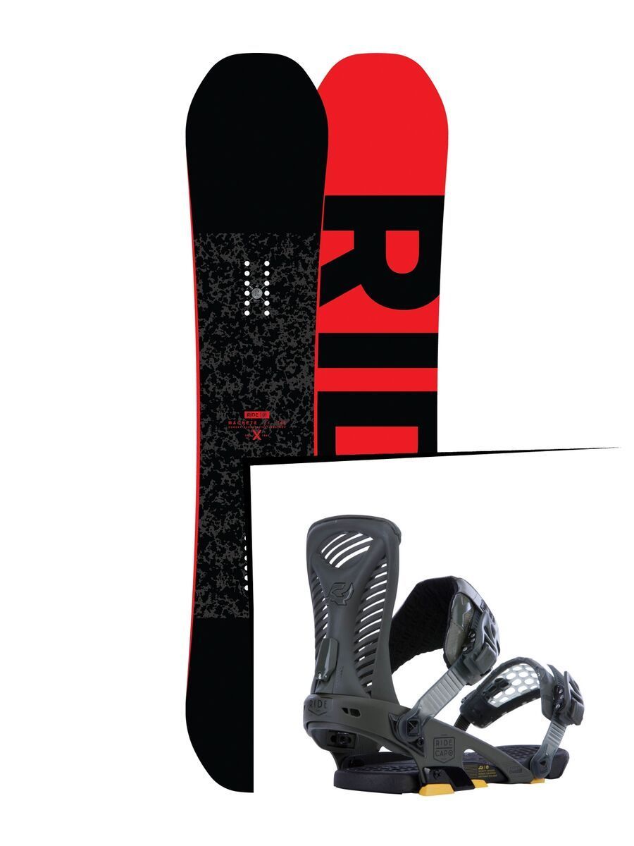 Set: Ride Machete 2017 + Ride Capo 2015, matte olive - Snowboardset - Bild 1