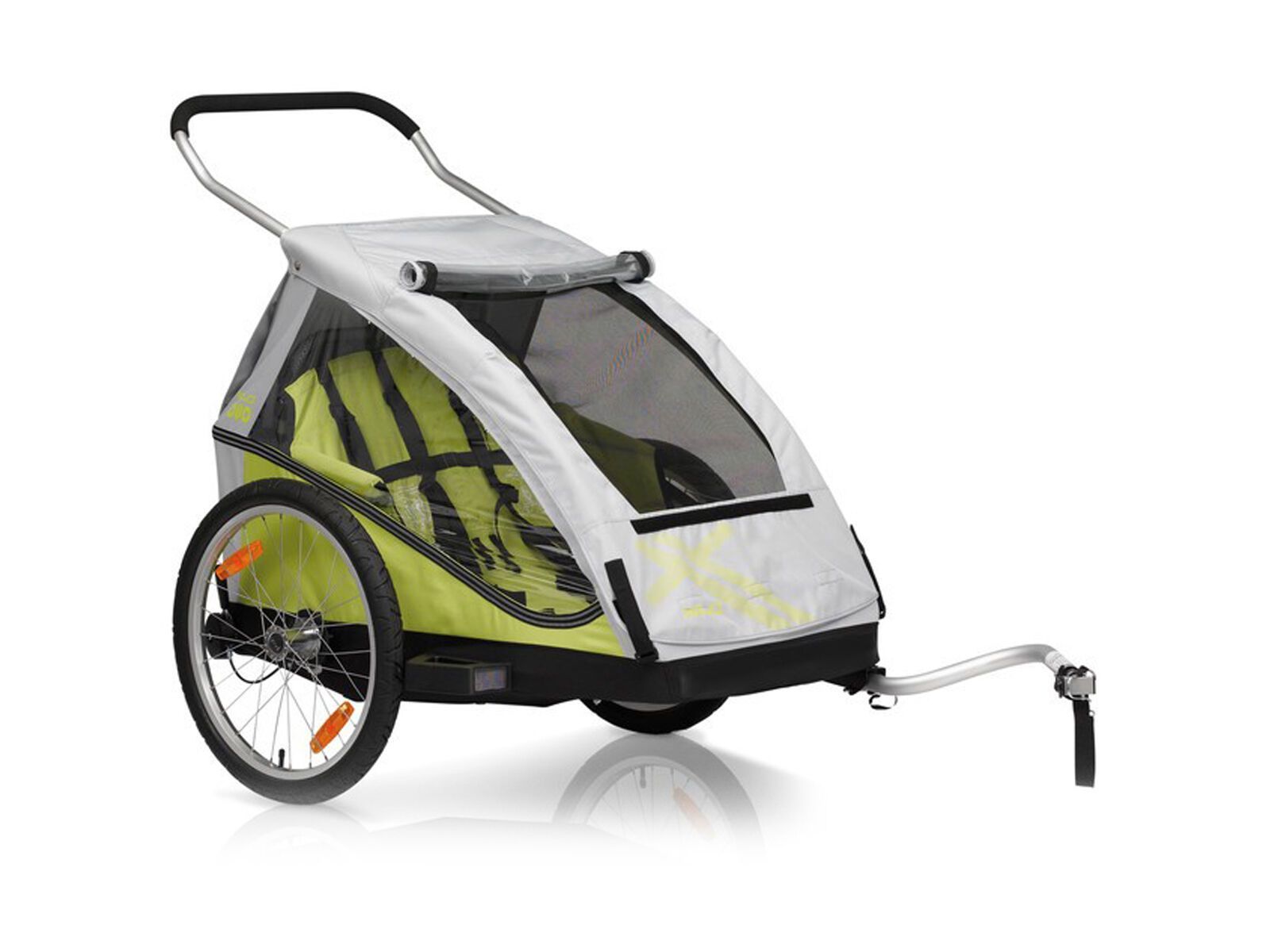 XLC Kinderanhänger Duo² / 2-in-One, silber/limone - Bild 1