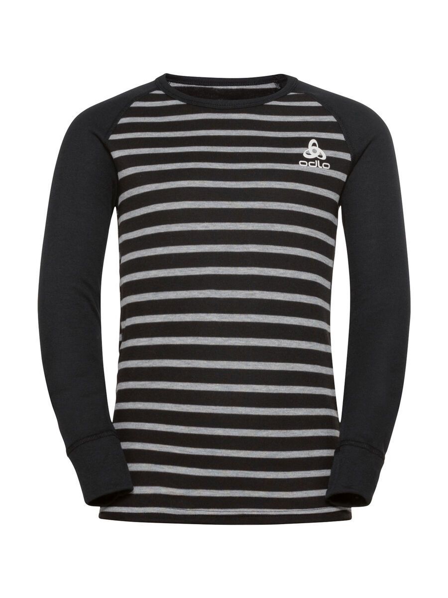 Odlo Active Warm Eco Kids Baselayer Set, black/grey melange/stripes - Bild 3