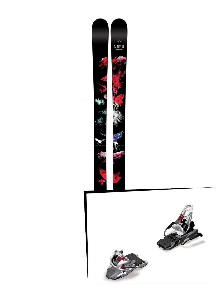 Set: Line Chronic 2016 + Marker Free Ten 100 mm, white/black/anthracite - Skiset - Bild 1