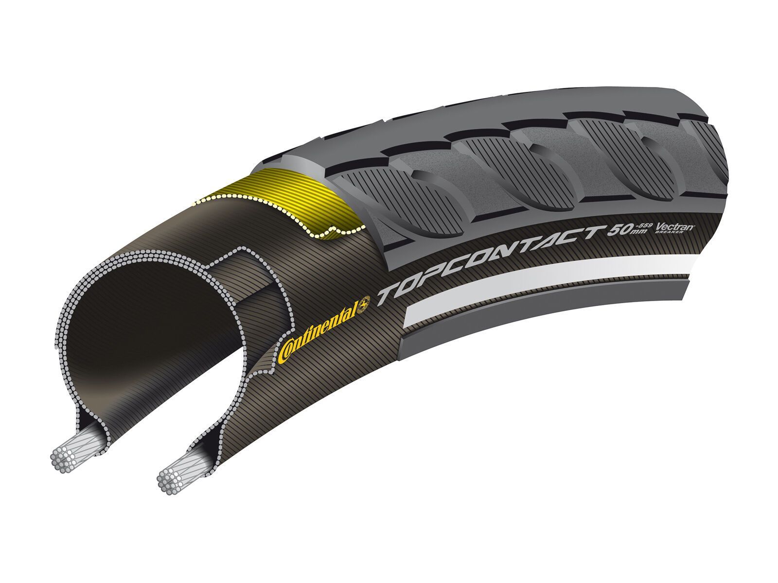 Continental Top Contact II VectranBreaker, 26 Zoll, black-reflex - Bild 3