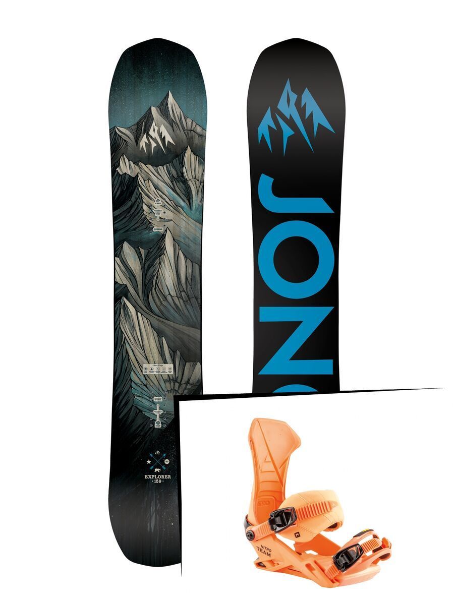 Set: Jones Explorer Wide 2019 + Nitro Team muted brights series orange - Bild 1
