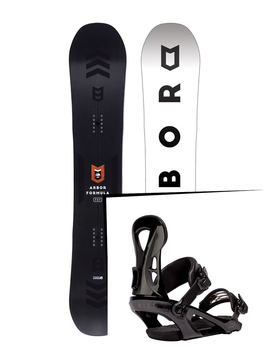 Set: Arbor Formula Mid Wide 2017 + Ride LX, black - Snowboardset - Bild 1