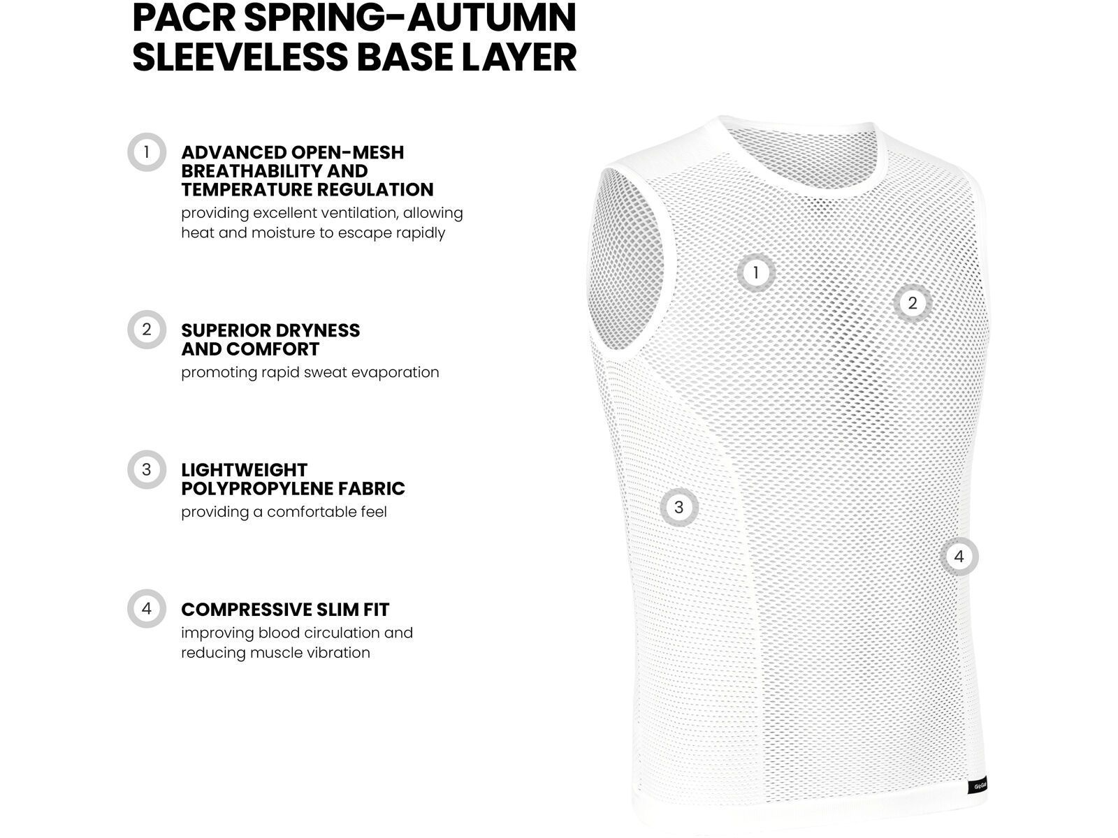 GripGrab PACR Spring-Autumn Sleeveless Base Layer, white - Bild 8