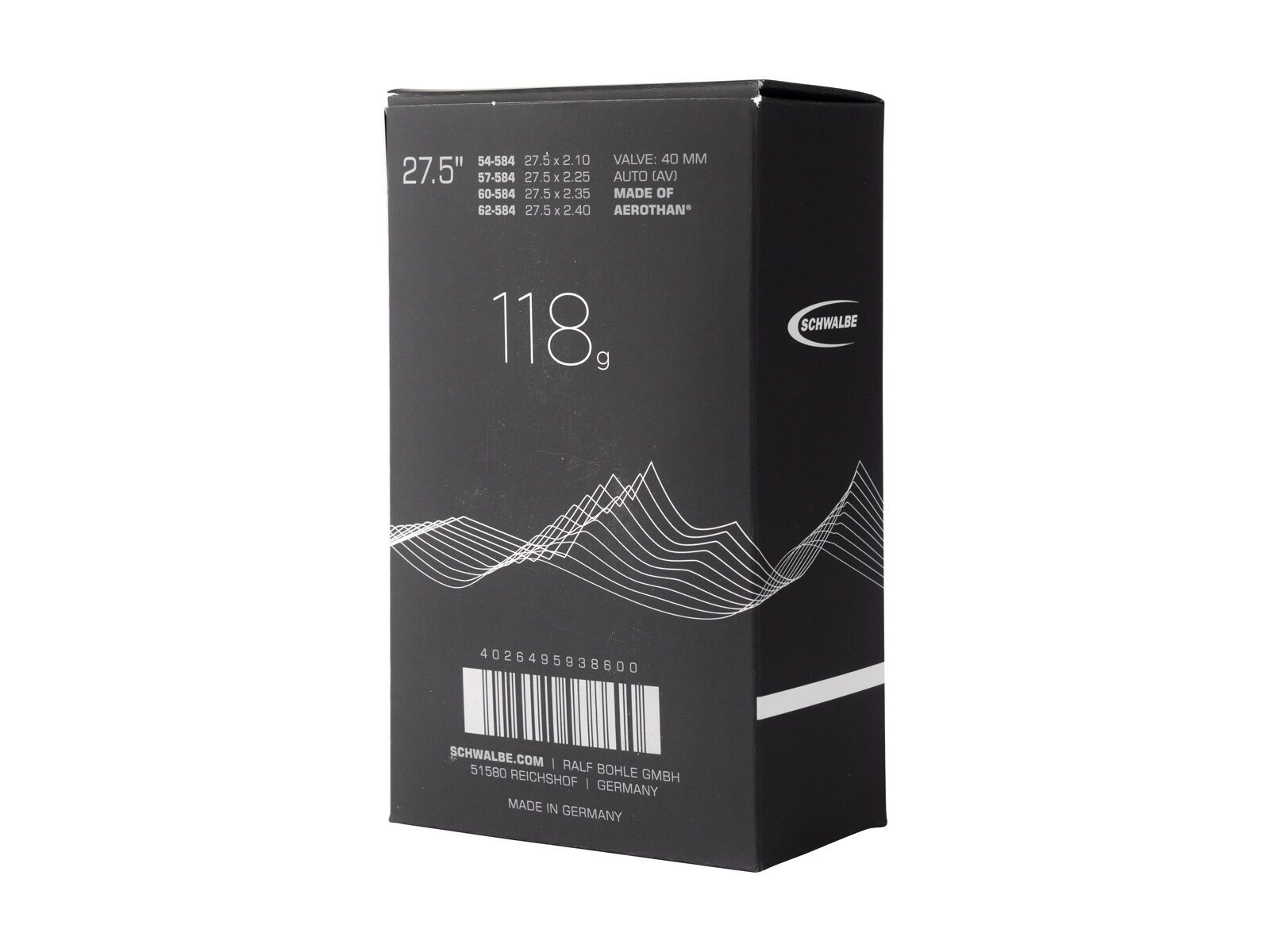 Schwalbe Aerothan Tube AV 21E+ 27.5 MTB+ - 54/62-584 - Bild 2