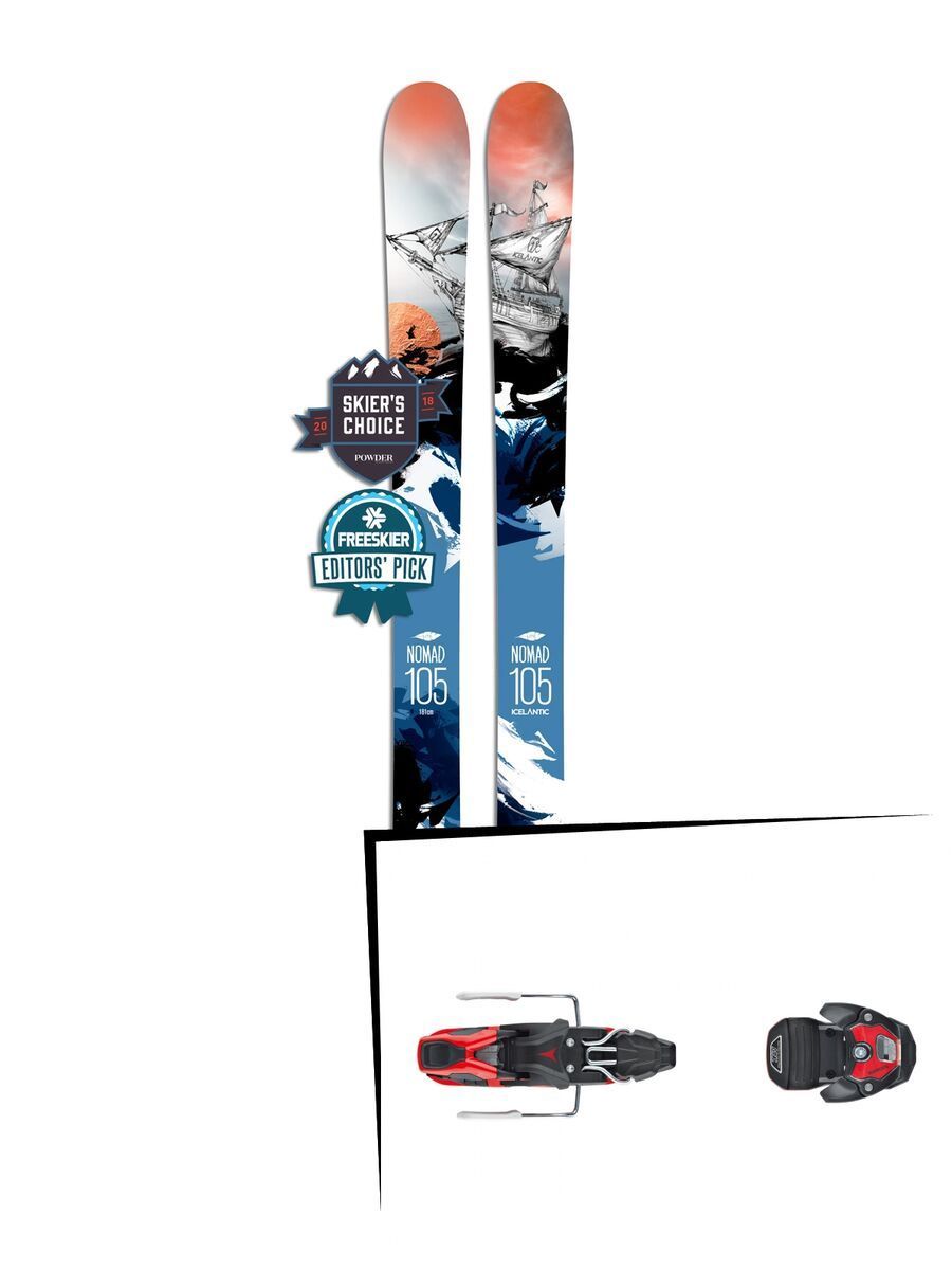 Set: Icelantic Nomad 105 Lite 2018 + Atomic Warden MNC 11 black/red - Bild 1