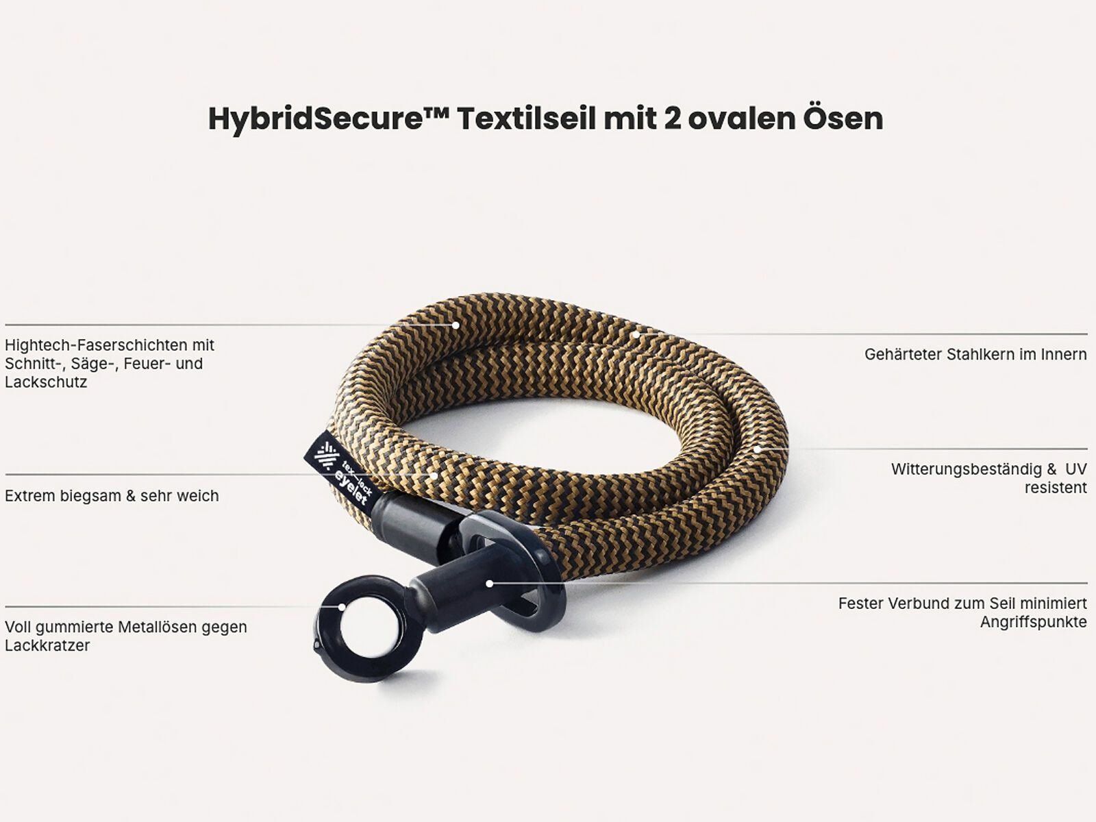 Tex-Lock Eyelet UX-Lock 160 cm, onyx black - Bild 7