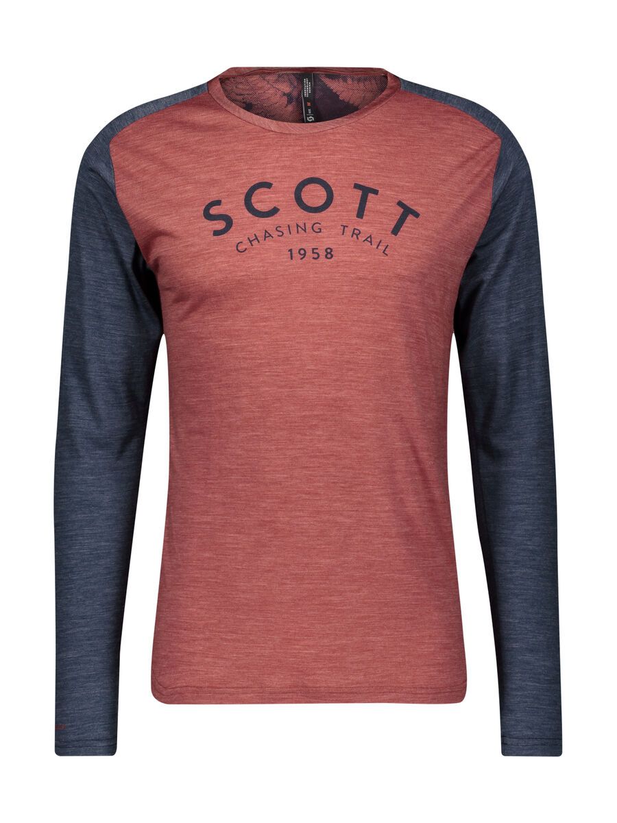 Scott Trail Flow Merino L/SL Men's Shirt, rust red/midnight blue - Bild 1