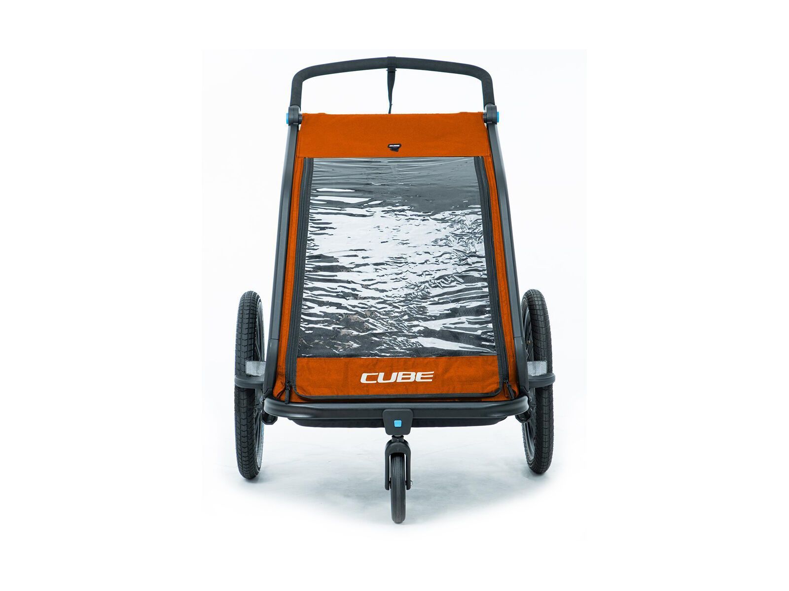 Cube Kinder Fahrradanhänger Double CMPT X Actionteam, grey´n´orange - Bild 3