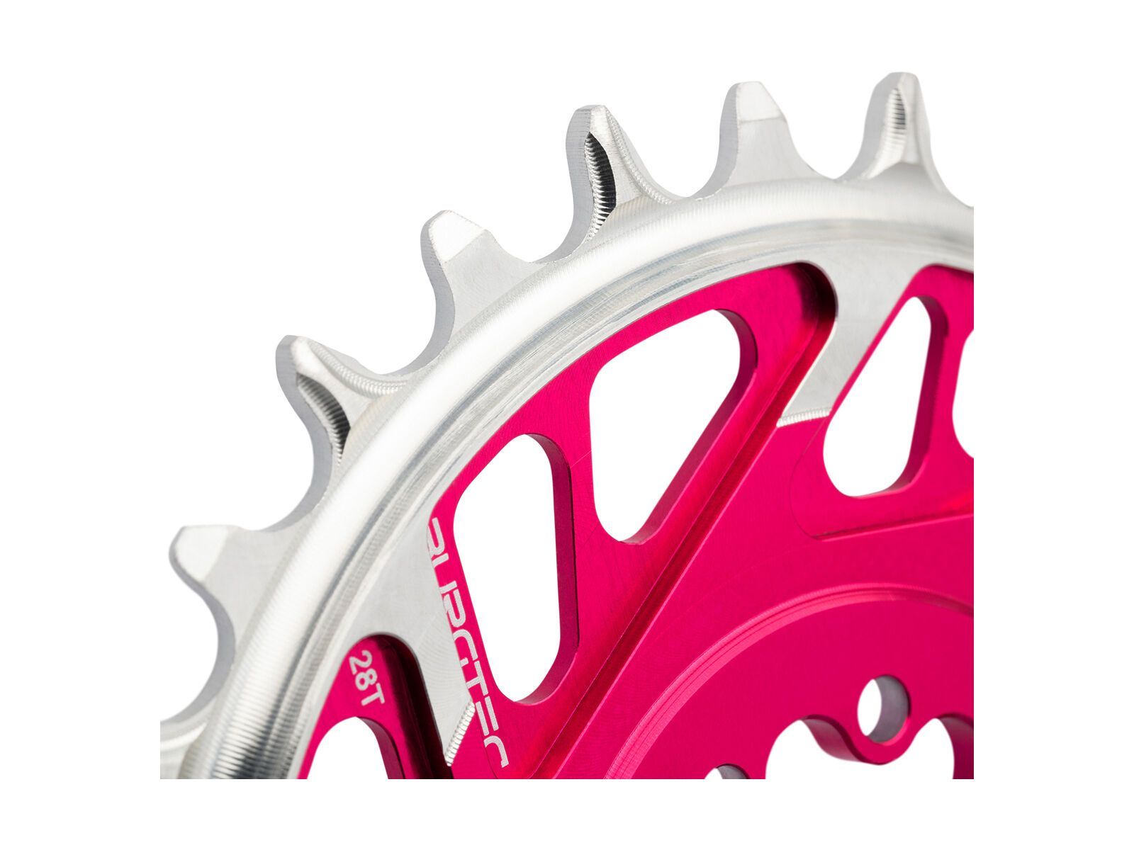 Burgtec 3 mm Offset Thick Thin Chainring SRAM 8-Bolt, toxic barbie pink - Bild 4