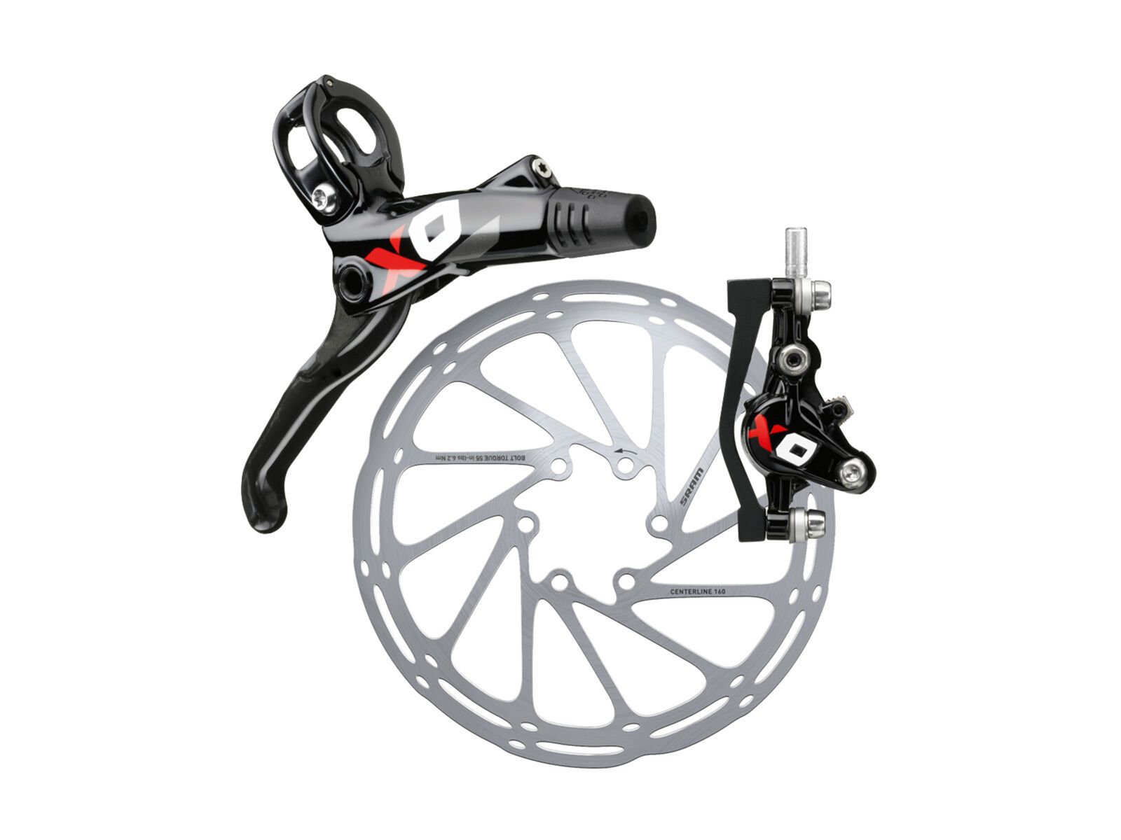 SRAM X0 Scheibenbremse - hinten, schwarz-rot - Bild 1