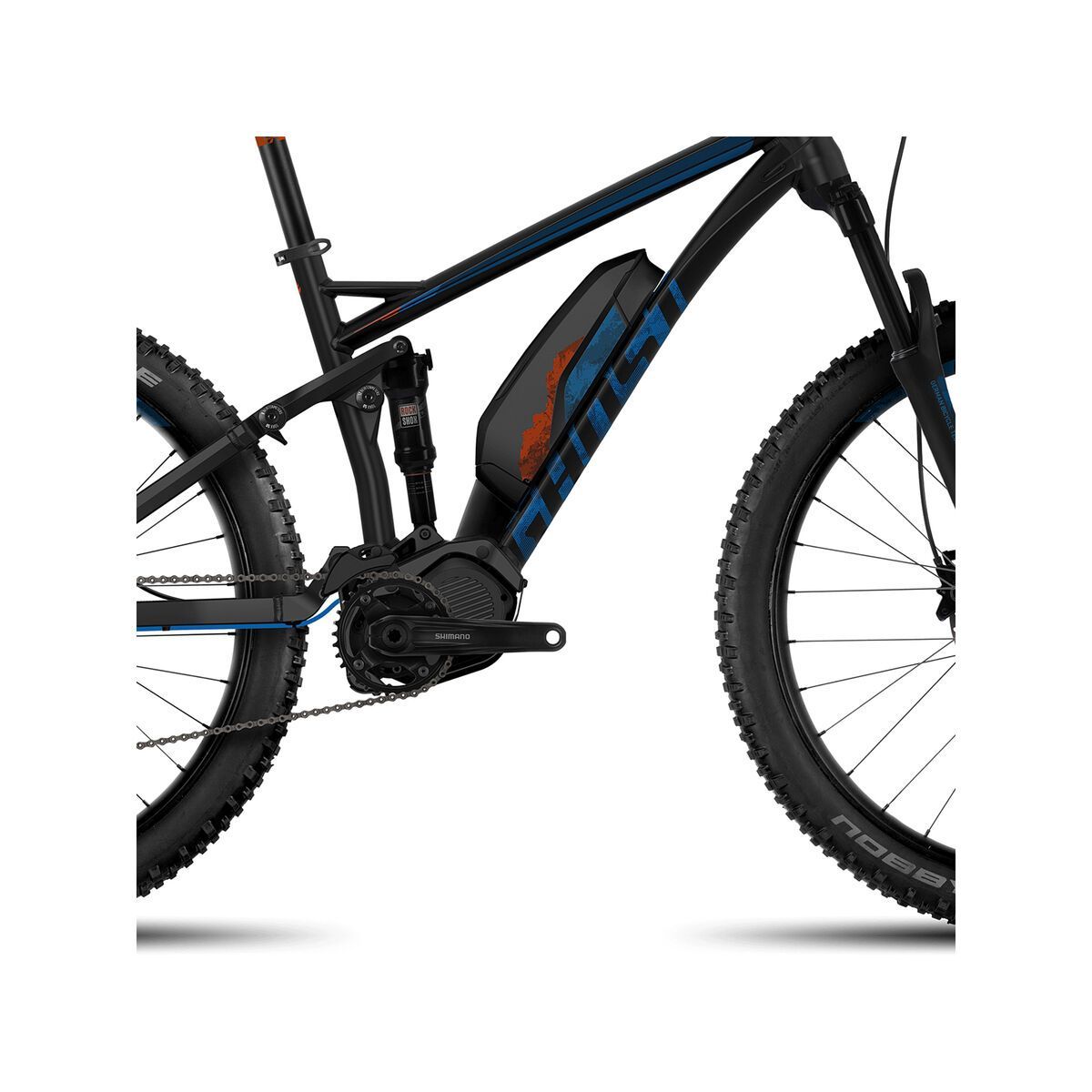 Ghost Hybride Kato FS 4 AL, night black/riot blue/monarch orange - Bild 3