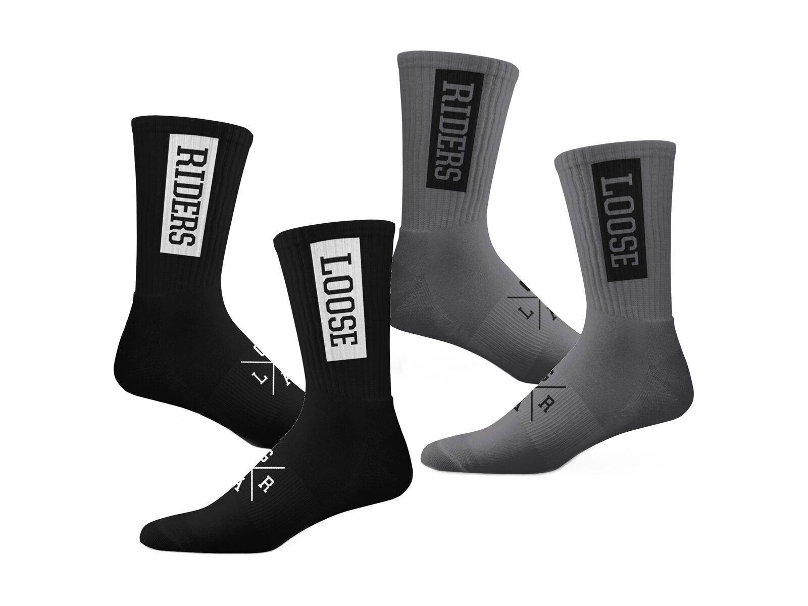 Loose Riders Socks 2-Pack Logo, black/white - Bild 1