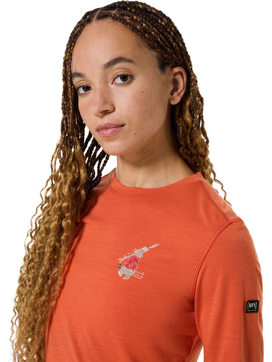 super.natural Tundra175 Bunny LS Damen, chilli/various - Bild 4