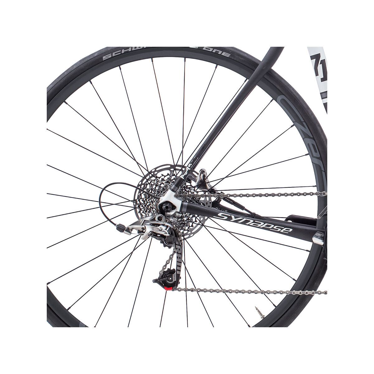 Cannondale Synapse Carbon Hi-Mod Red Disc, jet black with magnesium white, matte - Bild 4