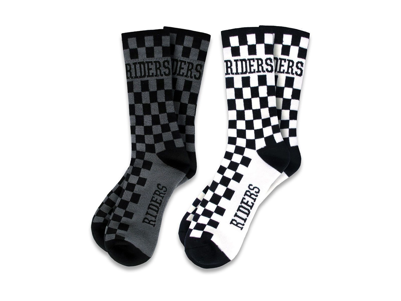 Loose Riders Socks 2-Pack Checkers, black/white & grey - Bild 1