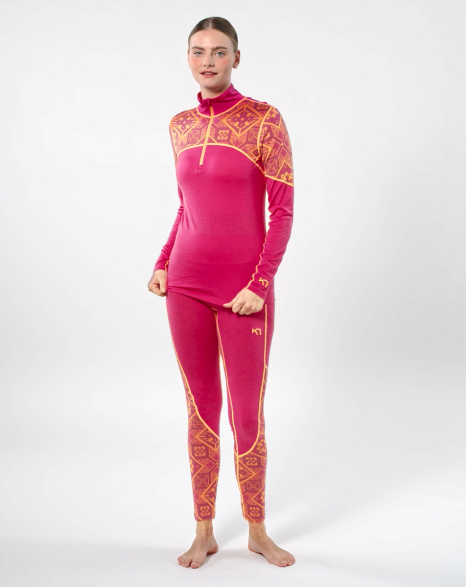 Kari Traa Eloise Half Zip Baselayer, bright pink - Video 7