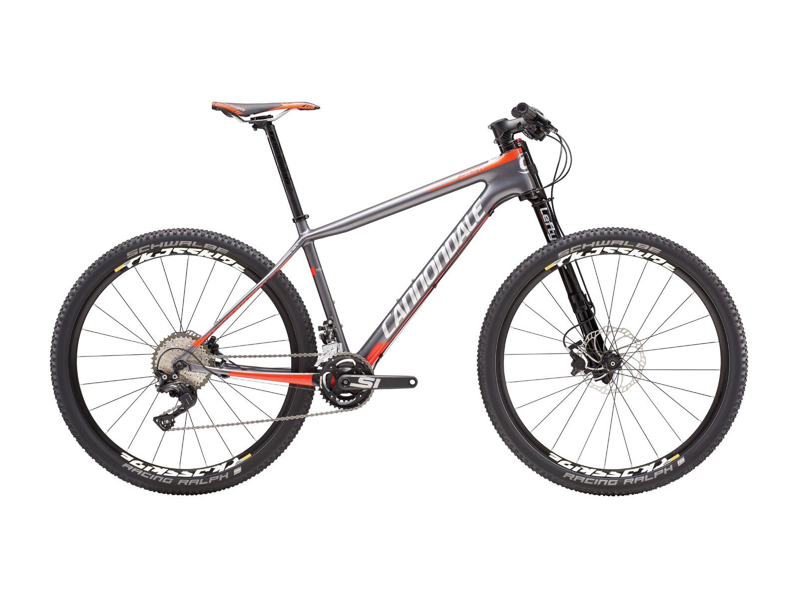 Cannondale F-SI Carbon 3 27.5, charcoal grey w/ fine silver and acid red, gloss - Bild 1
