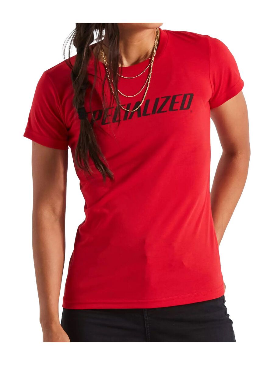 Specialized Wordmark T-Shirt Damen kurzarm, flo red - Bild 1
