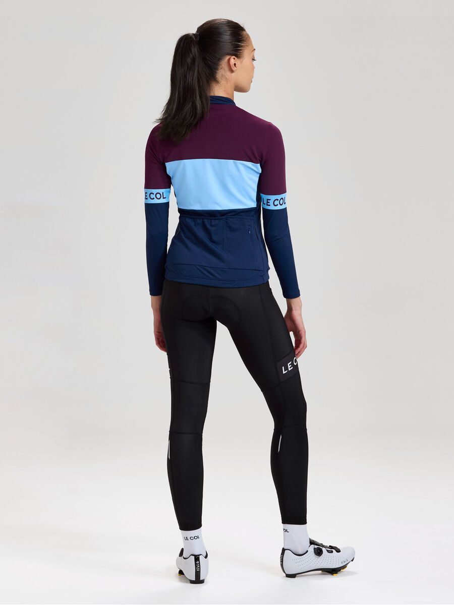 Le Col Womens Sport Tricolour Long Sleeve Jersey, navy/powder blue/purple - Bild 7