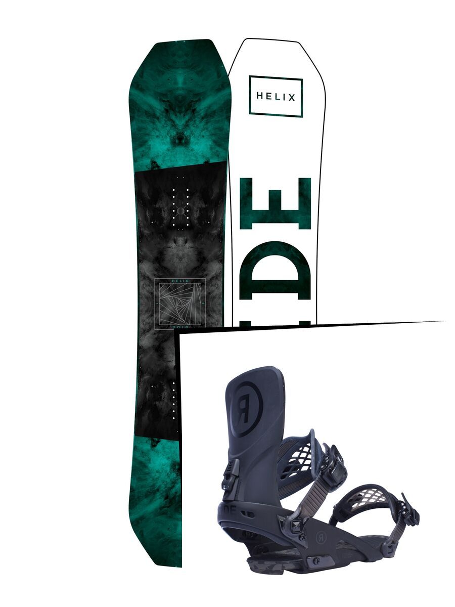 Set: Ride Helix 2017 + Ride LTD 2017, black - Snowboardset - Bild 1