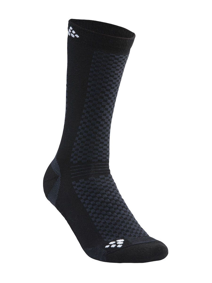 Craft Warm Mid 2-Pack Sock, black/white - Bild 1