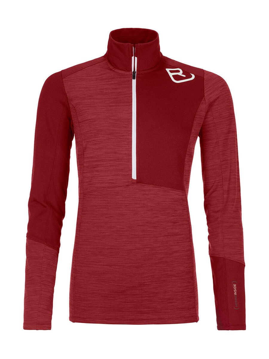 Ortovox Merino Fleece Light Zip Neck W, dark blood blend - Bild 1