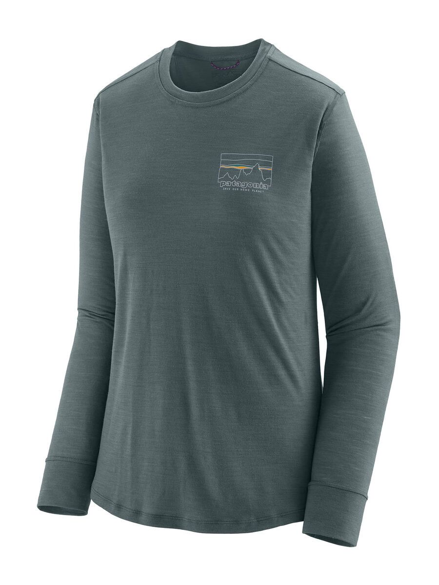 Patagonia Women's Long-Sleeved Capilene Cool Merino Graphic Shirt, '73 skyline: nouveau green - Bild 1
