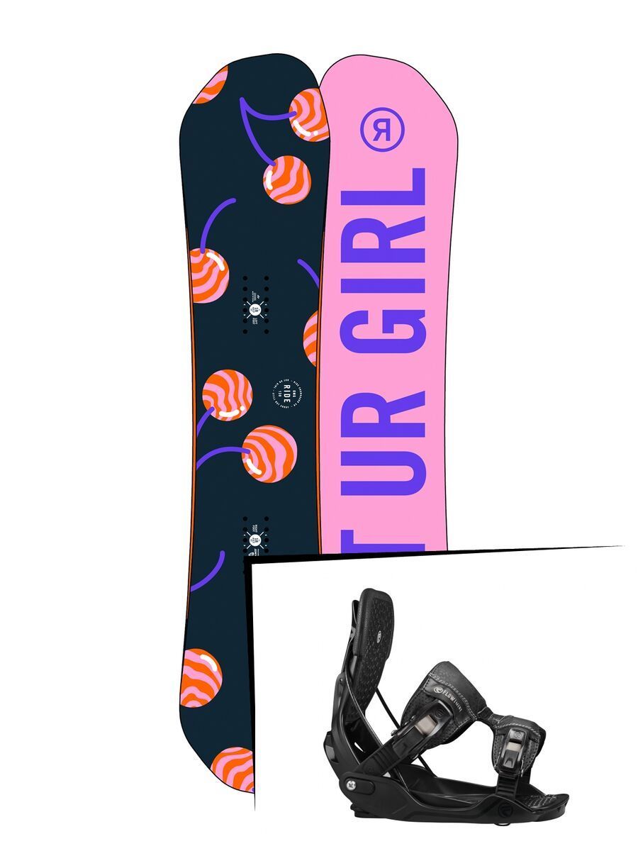 Set: Ride OMG 2017 + Flow Minx 2017, black - Snowboardset - Bild 1