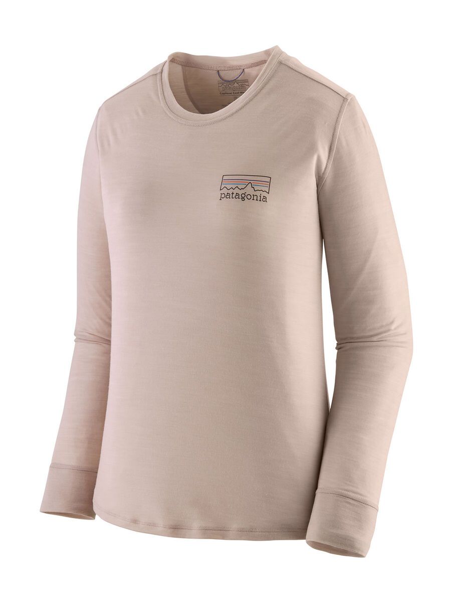 Patagonia Women's Long-Sleeved Capilene Cool Merino Blend Graphic Shirt Fitz Roy Strata, shroom taupe - Bild 1