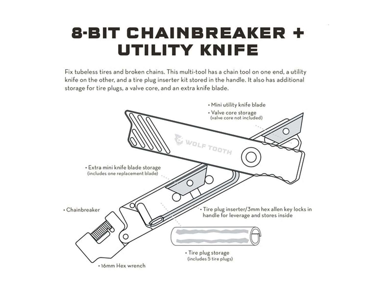 Wolf Tooth 8-Bit Chainbreaker + Utility Knife Multi-Tool - Bild 6