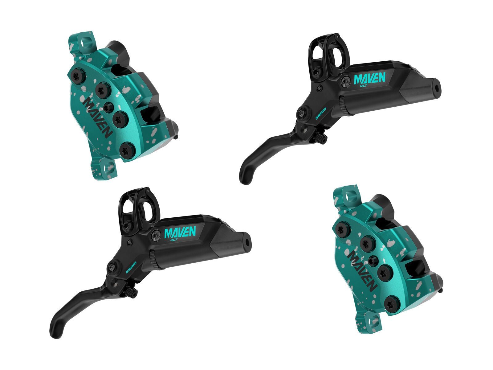 SRAM Maven Ultimate Stealth Expert Kit Teal Splatter - VR/HR - Bild 1