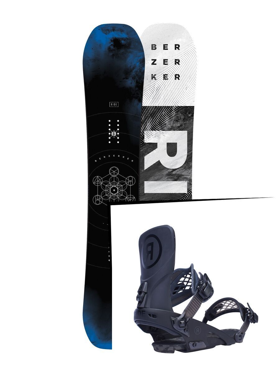 Set: Ride Berzerker 2017 + Ride LTD 2017, black - Snowboardset - Bild 1
