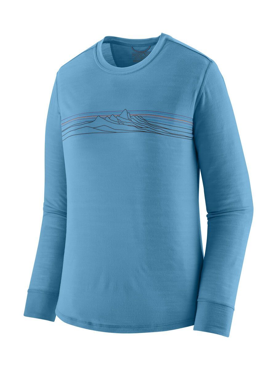 Patagonia Women's Long-Sleeved Capilene Cool Merino Blend Graphic Shirt Strata Stripe, shore blue - Bild 1