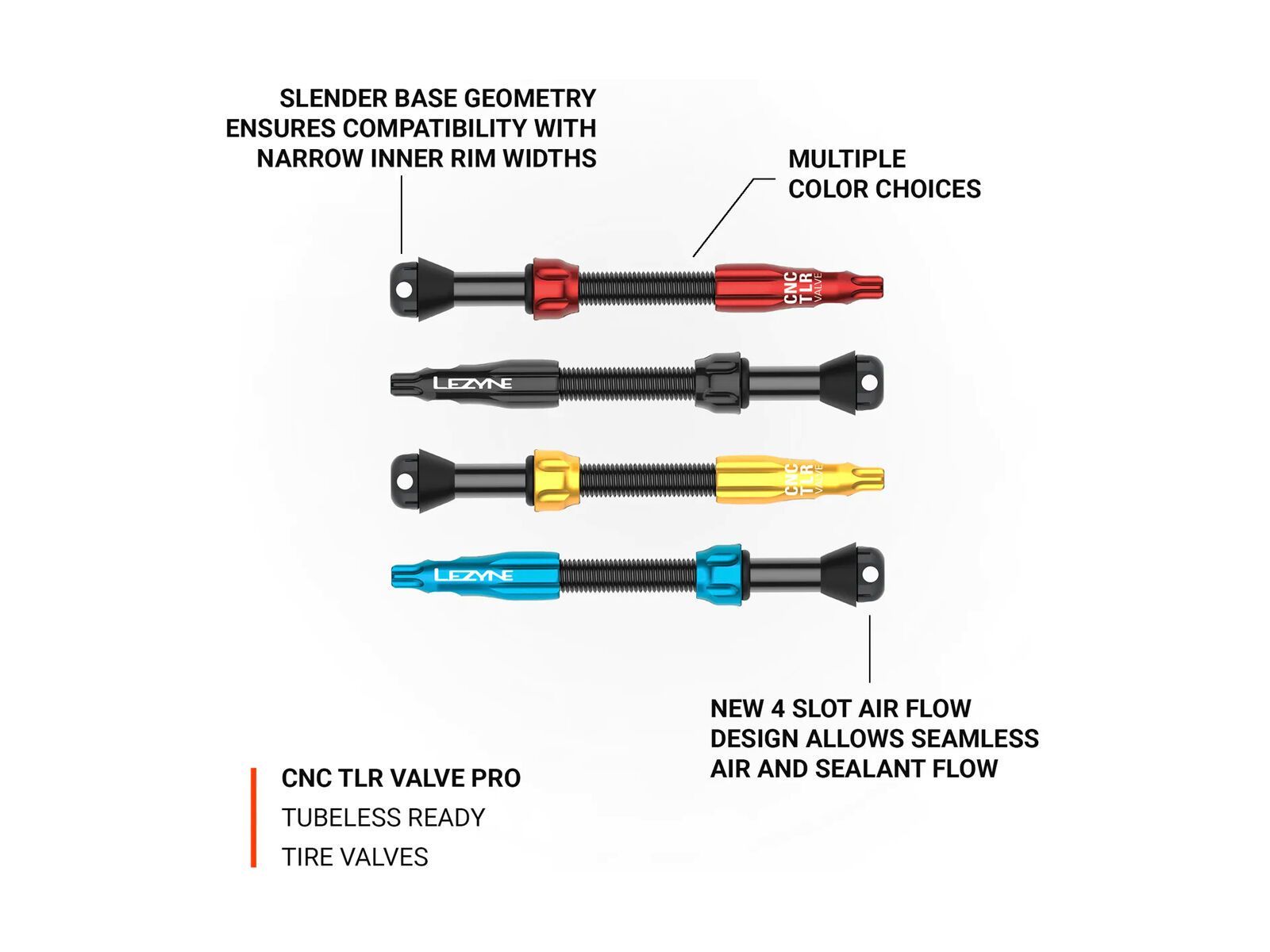 Lezyne CNC TLR Valve Pro - 60 mm, black - Bild 3