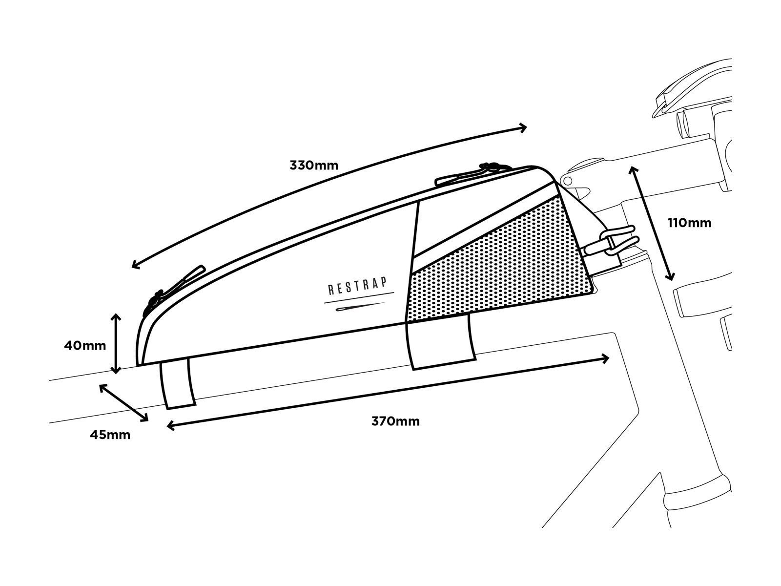Restrap Race Top Tube Bag - 1.5 L, black - Bild 9