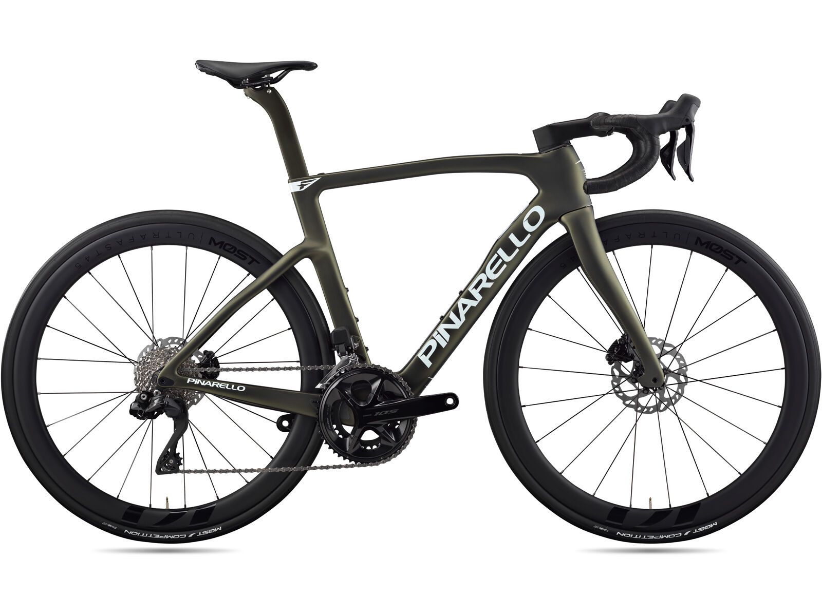 Pinarello F5 105 Di2 2x12 / MOST Ultrafast 45, etna black matt - Bild 1