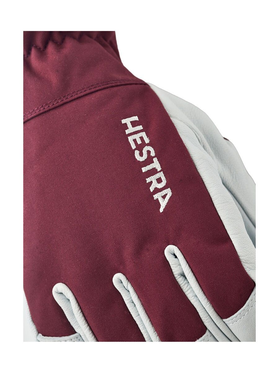 Hestra Army Leather Heli Ski 5 Finger, bordeaux - Bild 4