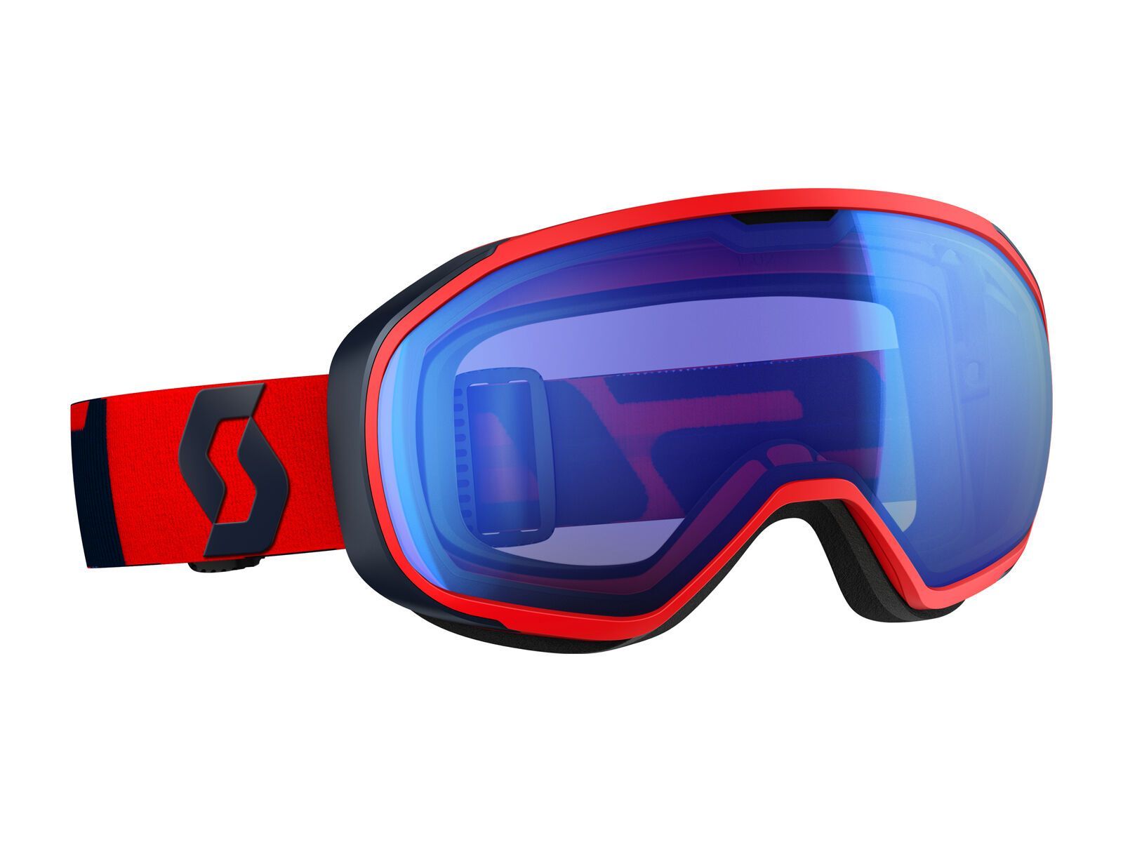 Scott Fix, fluo red eclipse blue/Lens: blue chrome - Bild 1