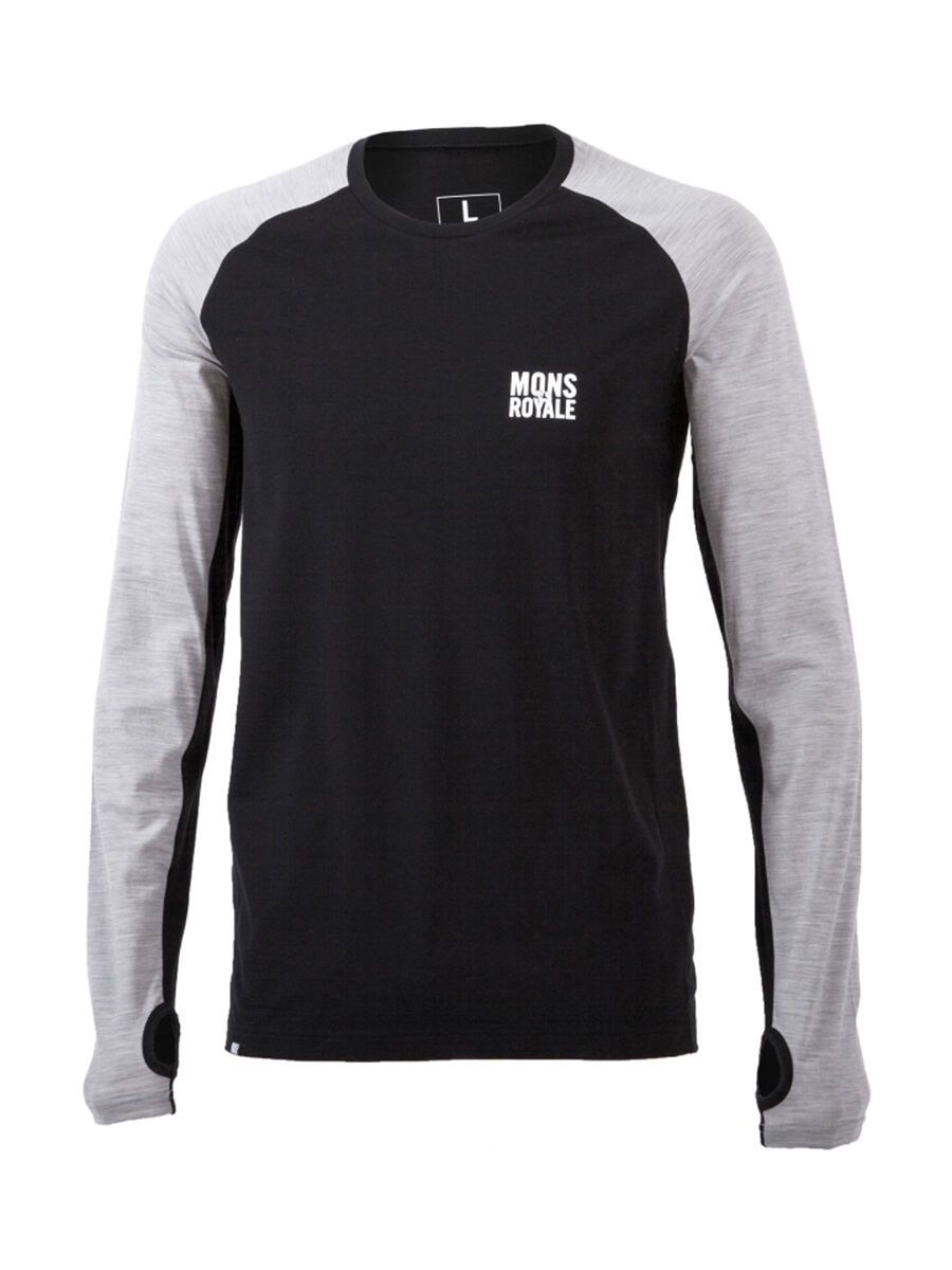 Mons Royale Supa Tech LS, grey marl black - Bild 1