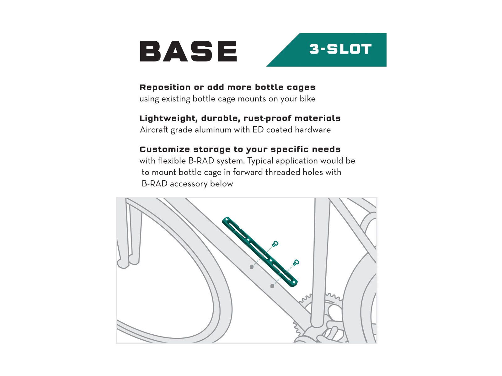 Wolf Tooth B-RAD Mounting Bases - 3 Slot, black - Bild 2