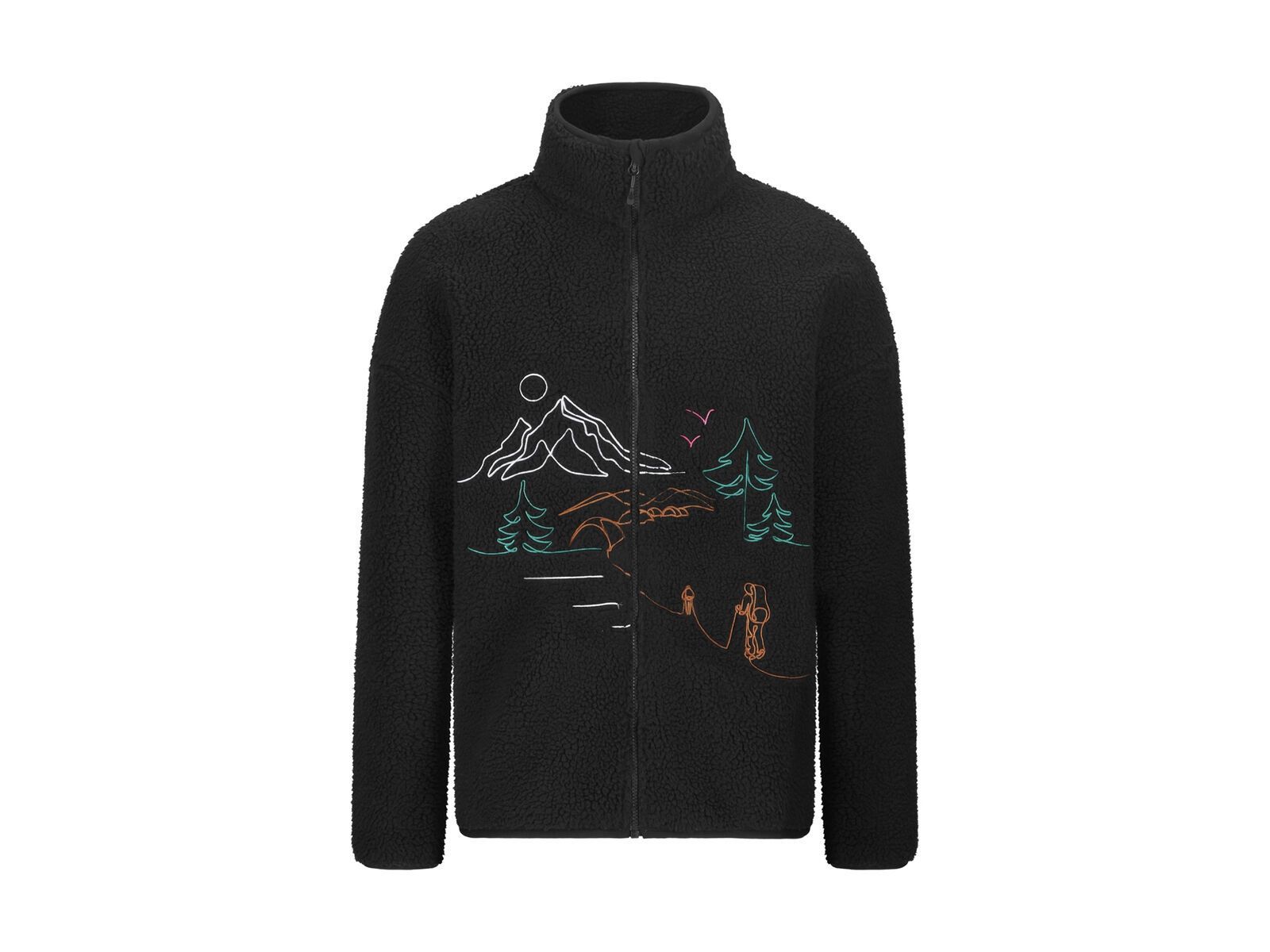 Picture Hafdals EMB Zip Fleece, black - Bild 1